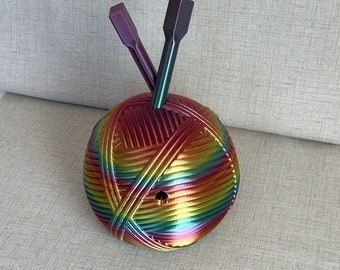 Premium Rainbow Yarn Ball Bowl 3D Printed
