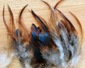 35 dark red feathers, auburn, natural, cruelty free, jewelry feathers, earring feathers,