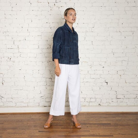 Indigo Vintage Fabric Jacket - Etsy UK