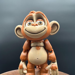 Monkey 3D Print: Posable Figurine-Articulated Flexi Animal