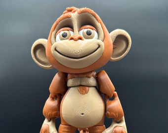 Monkey 3D Print: Posable Figurine-Articulated Flexi Animal
