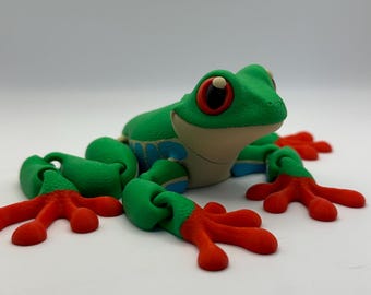 Frog - Red-Eyed Tree Frog Articulating 3d Print- Articulated Flexi Animal