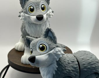 Wolf - 3D Printed Articulated Wolf Fidget  - Flexi Animal