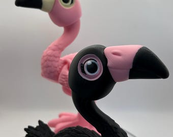 Flamingo 3d Print - Black or Pink - Flexi Articulating Animal