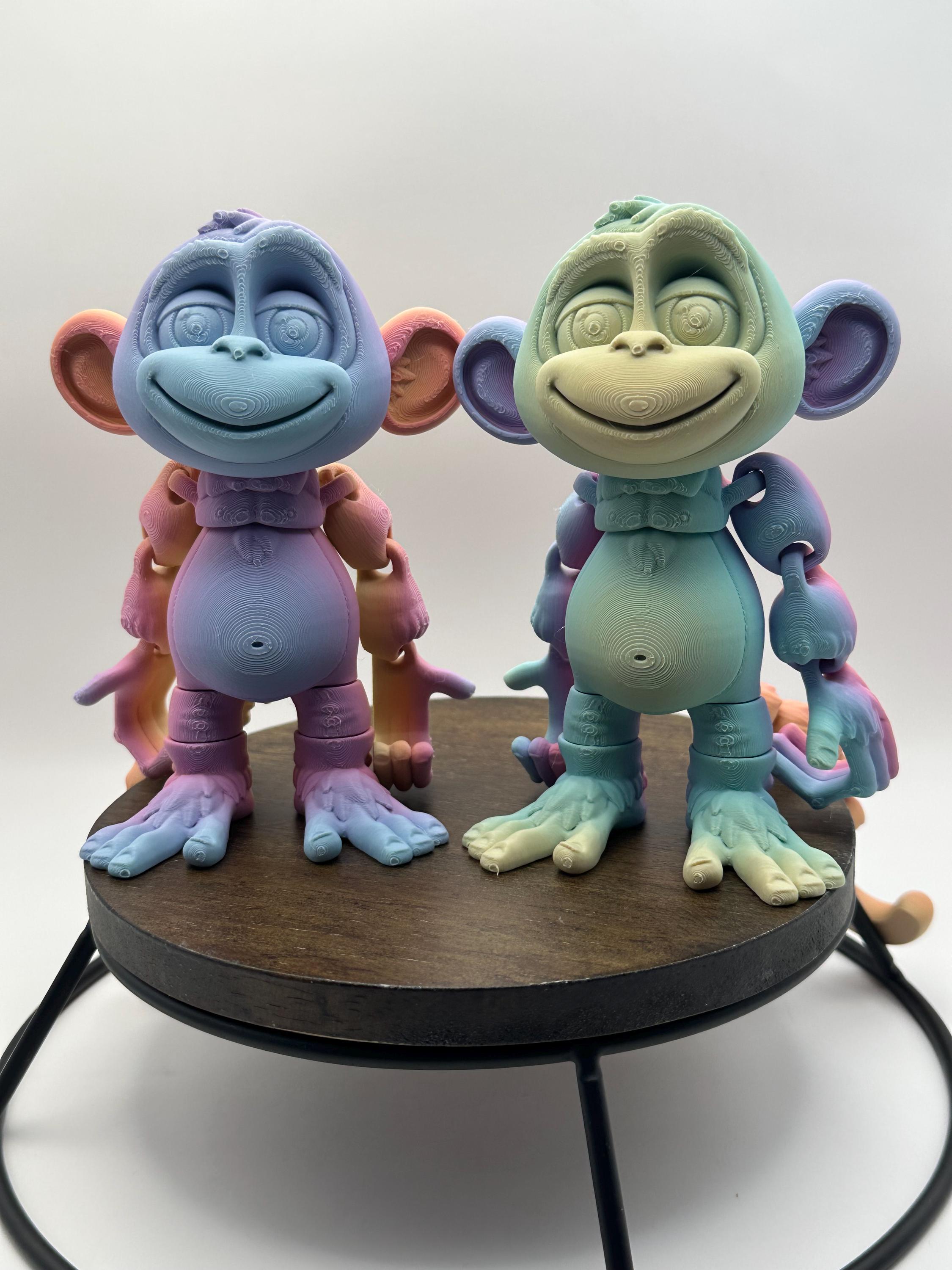 Monkey - Rainbow Monkey 3d Print - Flexi Articulating Animal - Etsy