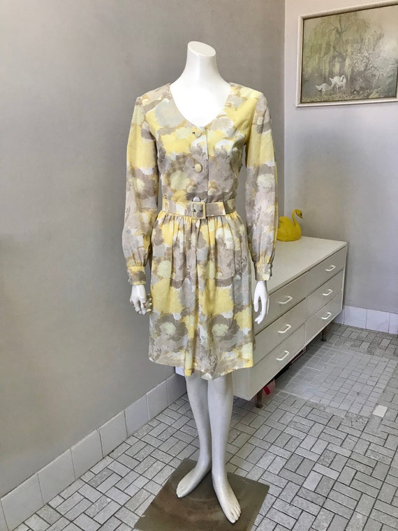 Original Vintage 60s Dress Floral Day Dress , Medi