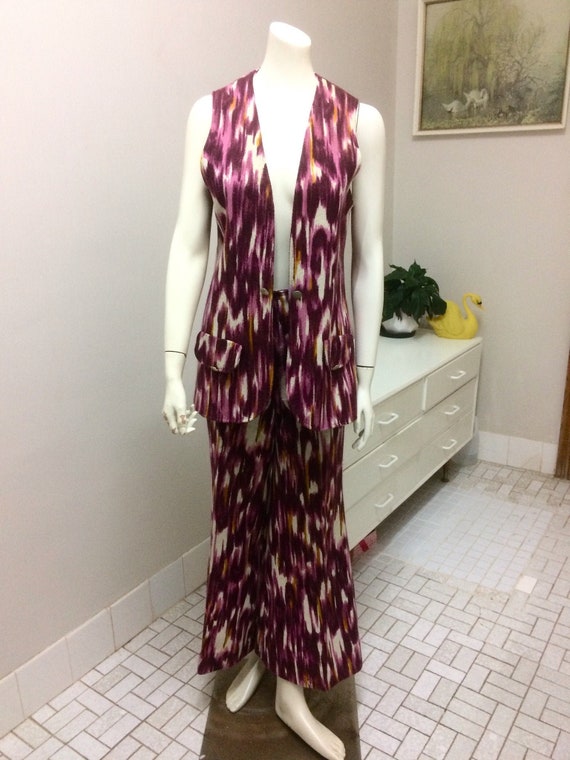 Original Vintage 60s Pant Suit Set ,Psychedelic La