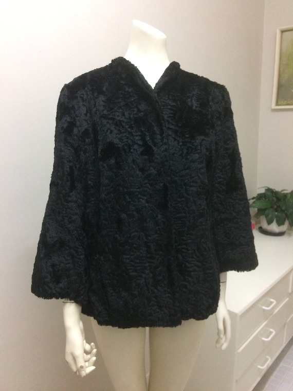 Original Vintage 40s 50s Swing Coat , Black Coat ,