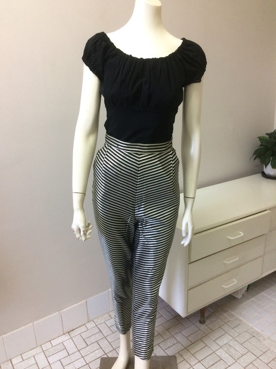 Original Vintage 50s 60s Cigarette Pants Jeans ,Hi