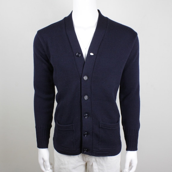 50's Wool Letterman Cardigan Sweater / Men's Mediu