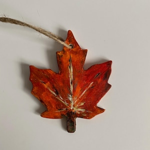 Maple Leaf Decoration Handpainted Handmade Autumn Decor Halloween