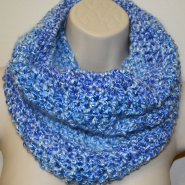 Aqua blue cowl, crochet cowl,infinity scarf, neck warmer, loose cowl, women crochet scarf, winter scarf, Christmas gift, hooded scarf