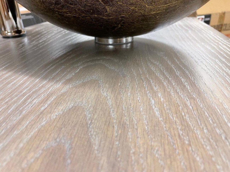 Weathered Finish Wood Bathroom Vanity Counter Top 31 Wide With Mounting Holes for Vessel Sink