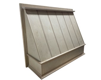 30" Wide Maple Wood Canopy Style Range Hood Unfinished with trim