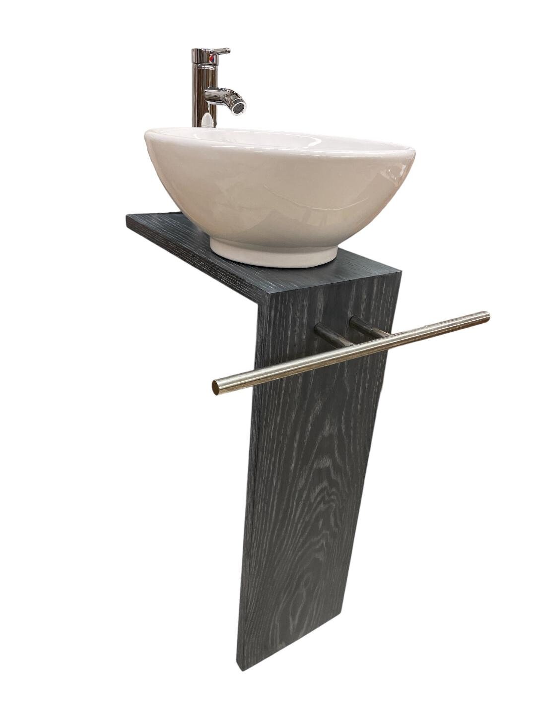 Gray Pedestal Bathroom Vanities White Ceramic Bowl Vessel Sink Etsy