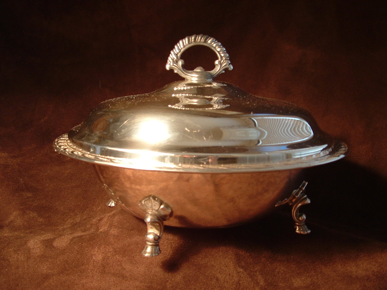 Silverplate covered serving dish chafing dish covered Etsy