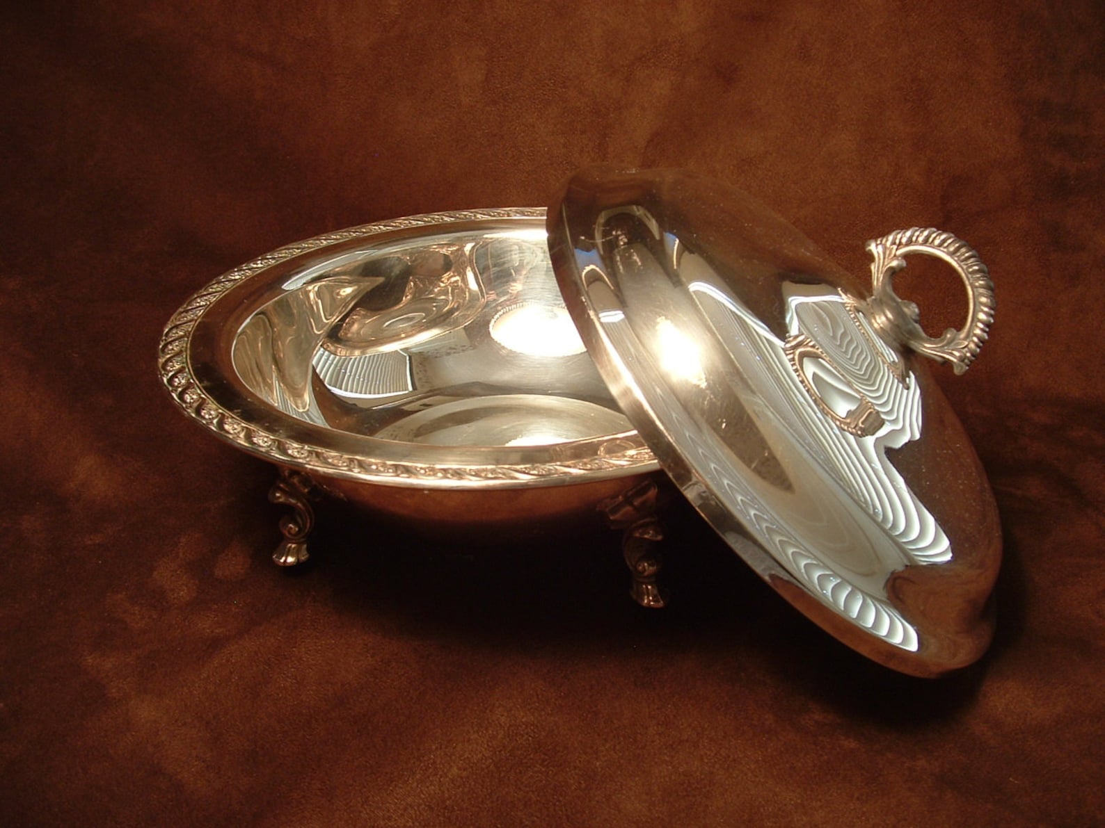 Silverplate covered serving dish chafing dish covered Etsy
