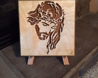 Jesus Christ Wooden Portrait