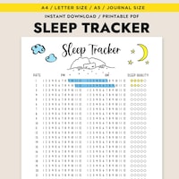 Sleep Tracker Yearly - PRINTABLE Journal Page - Planner Page - Track ...