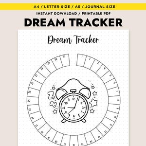 Registro de sueño mensual imprimible con rastreador de sueños, inserto Bujo, tamaño carta, tamaño A4, tamaño A5, PDF, descarga instantánea