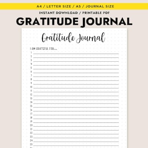 Diario de gratitud imprimible, página de registro mensual de 31 días, PDF, descarga instantánea, tamaño carta, tamaño A4, tamaño A5, inserto