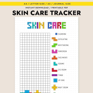 Skin Care Tracker Printable Journal Page Self Care Tracker Skincare Log ...