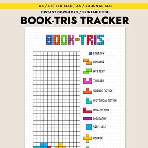 Book-tris Tracker Yearly Printable Journal Page Book Tracker Reading Tracker Digital Instant Download