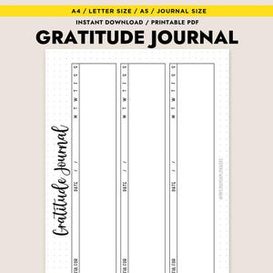 Dankbarkeit Journal druckbare tägliche Log Wochenplaner Einlage A4 A5 Letter PDF Achtsamkeit Geschenk