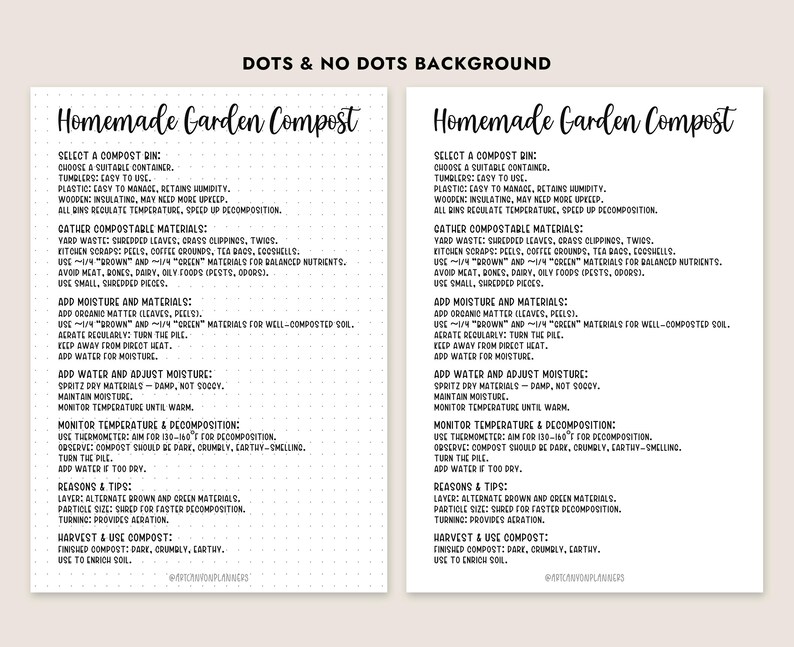 Homemade Garden Compost Guide Printable PDF A4 A5 Letter Easy DIY ...