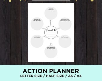Planner di azioni Planner di obiettivi Planner di definizione degli obiettivi Planner di obiettivi Inserisci il foglio di lavoro degli obiettivi Planner di obiettivi 2018 Tracker degli obiettivi stampabile