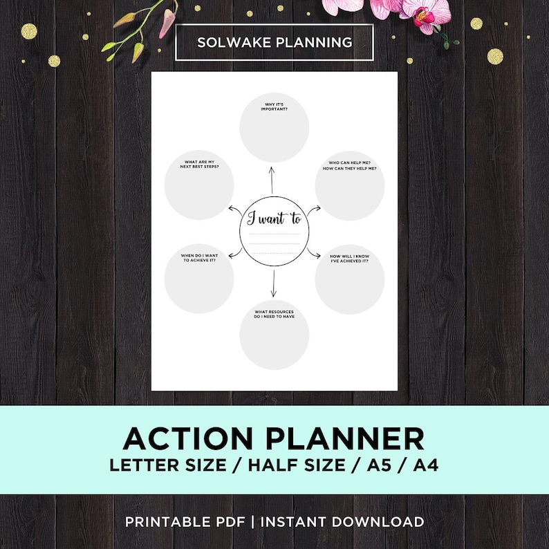 Basic Objective Planner Action Planner Goal Planner Printable Goal Setting Planner Goal Planner ...