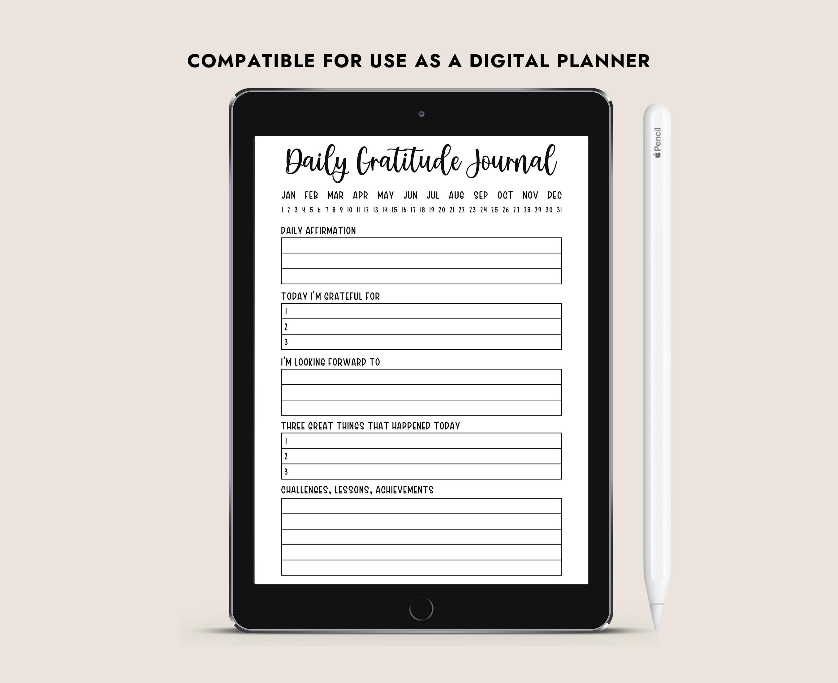 Daily Gratitude Journal Printable Page PDF Mindfulness Log Affirmation ...