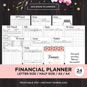 Financial Planner Printable Budget Planner Inserts Expense Tracker Inserts Savings Tracker Printable Debt Tracker A4 A5 Half Size Letter