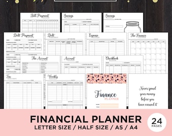 Financial Planner Printable Budget Planner Inserts Expense Tracker Inserts Savings Tracker Printable Debt Tracker A4 A5 Half Size Letter