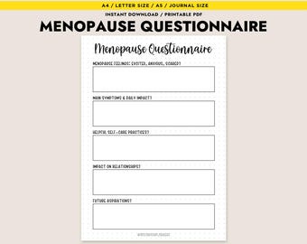 Menopause Fragebogen Printable PDF Sofortiger Download Wechseljahre-Tracker Menopause Problems Journal Hormon Gesundheit Perimenopause Unterstützung
