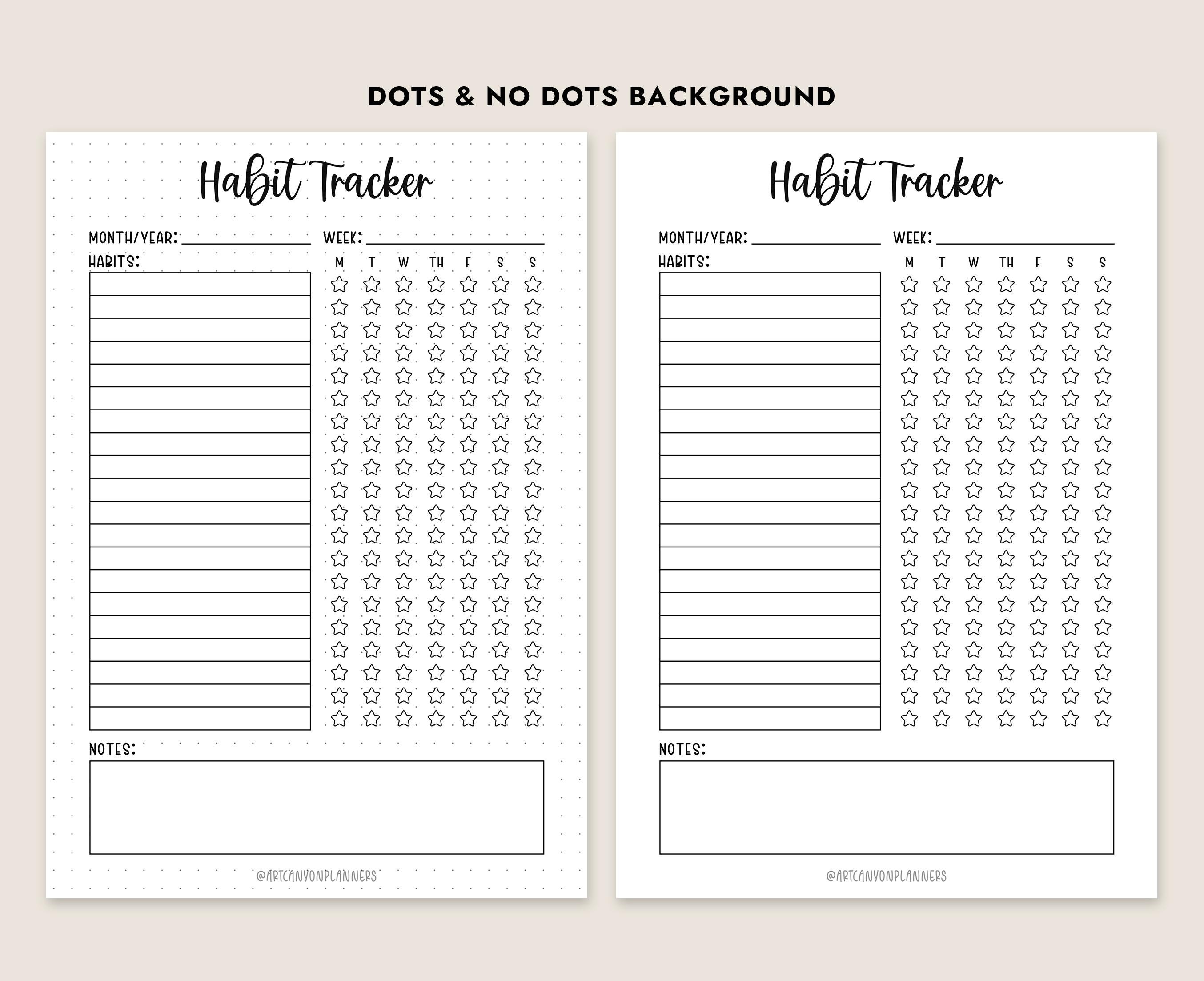 Weekly Printable Habit Tracker Printable PDF Workout Exercises Digital ...