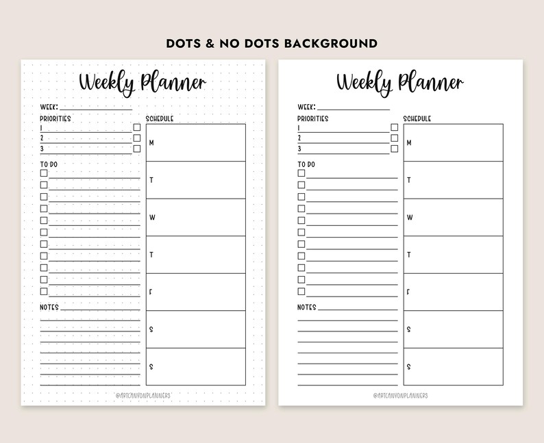 Weekly Planner Printable A4 Letter Size A5 Journal Organizer Digital ...
