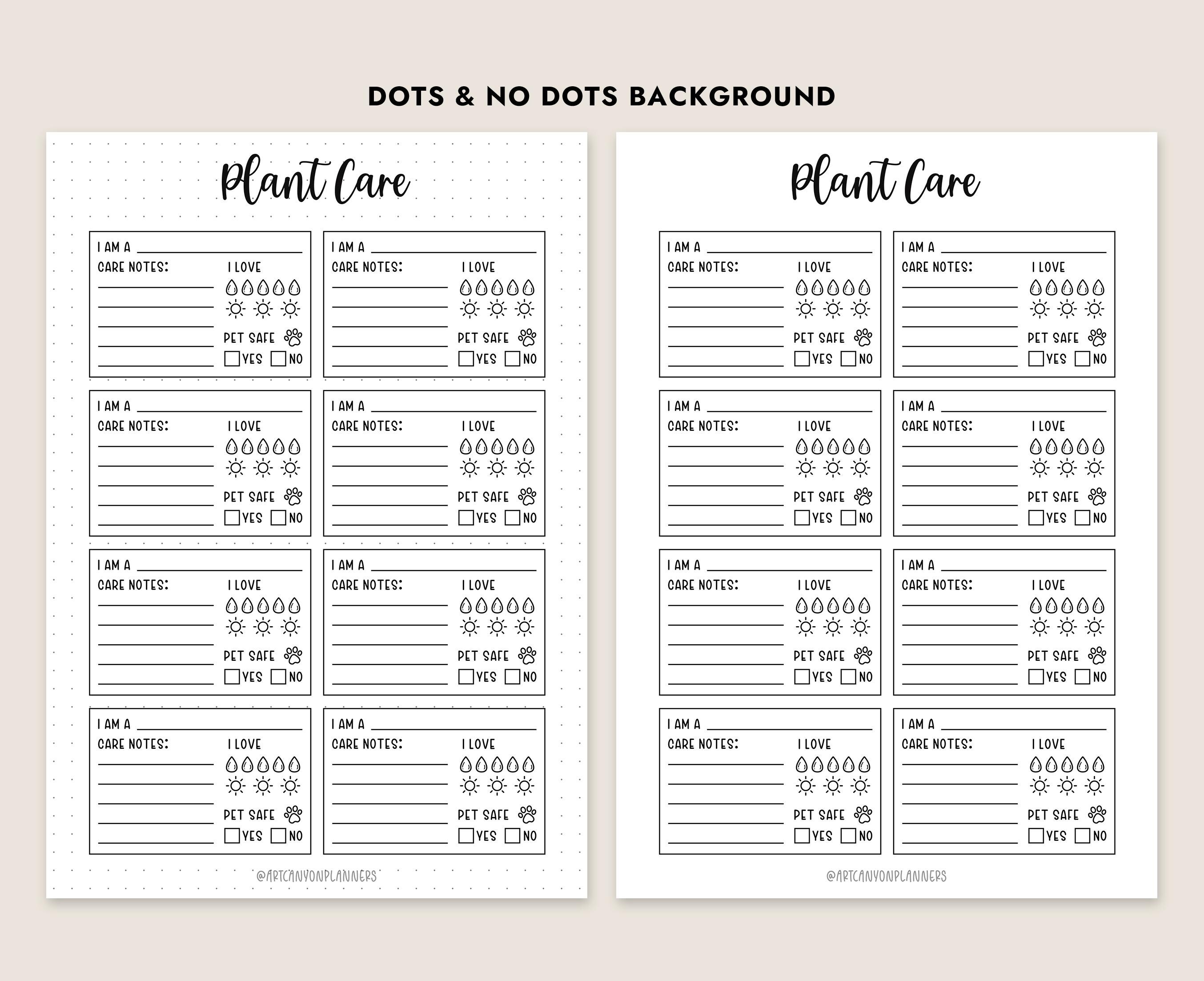 Plant Care Tracker Printable Houseplant Log Journal Insert A5 A4 Letter ...