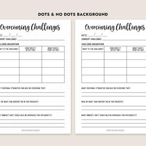 Challenges Worksheet. Easy Overcoming Challenges Worksheet Printable Self Help Journal Anxiety ...