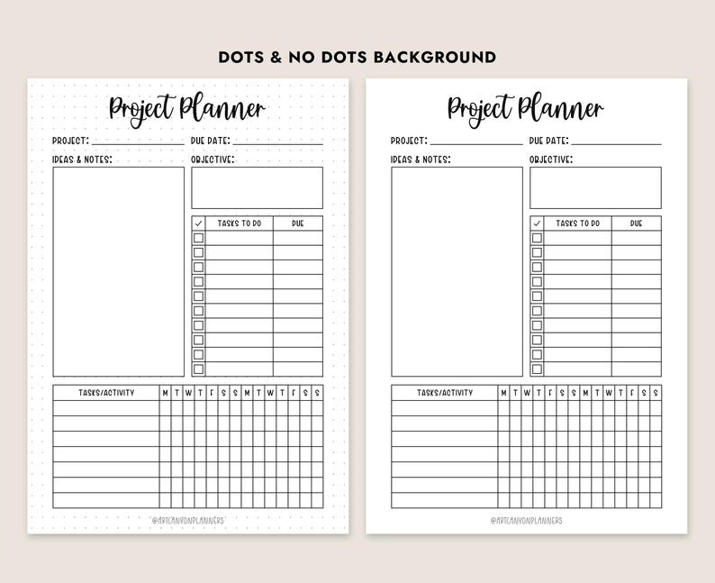 Project Planner Printable PDF Project Planning Template Daily Weekly ...