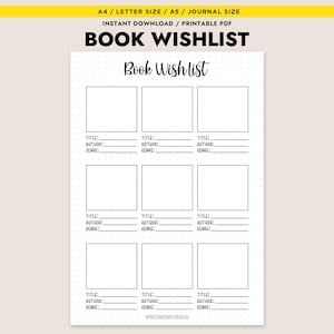 Book Wishlist - Etsy
