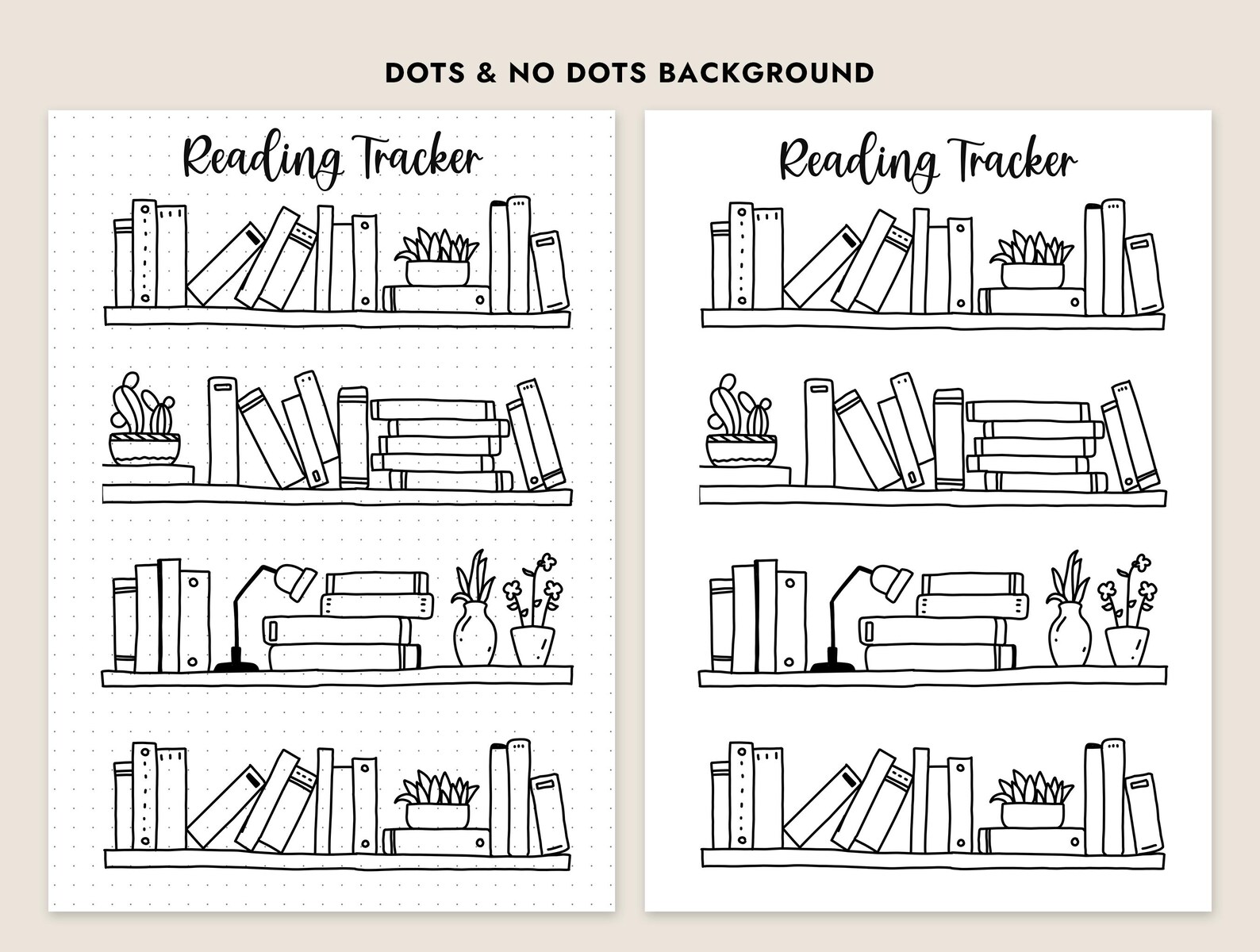 Reading Tracker Bundle Printable Journal Page Planner Book Reading Log ...