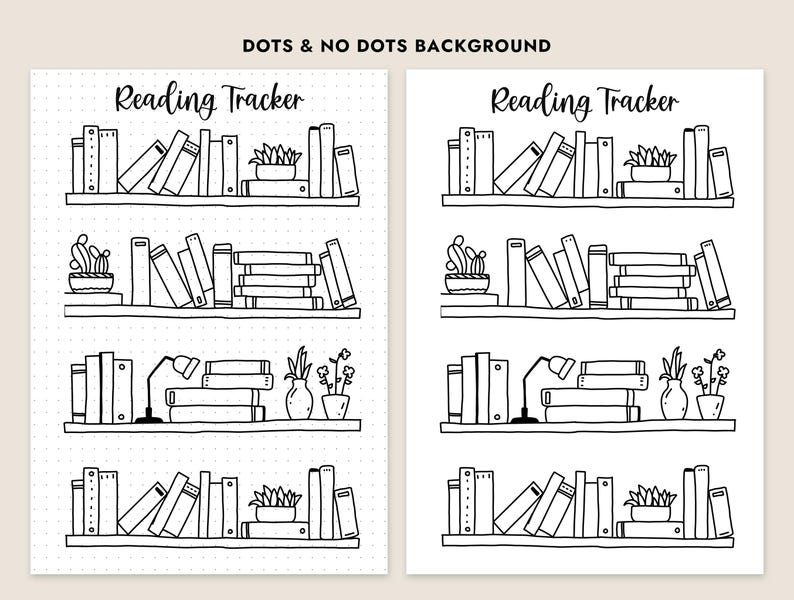 Reading Tracker Bundle Printable Journal Page Planner Book Reading Log ...