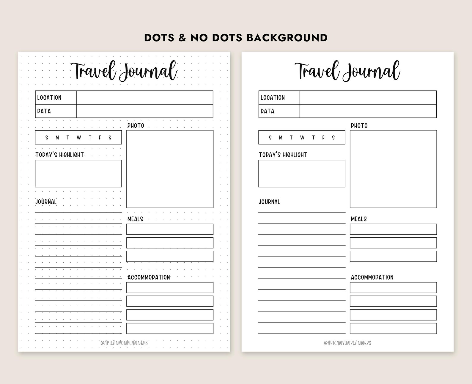 Journal Log Example Printable Travel Journal Daily Log Template Instant Download - Etsy