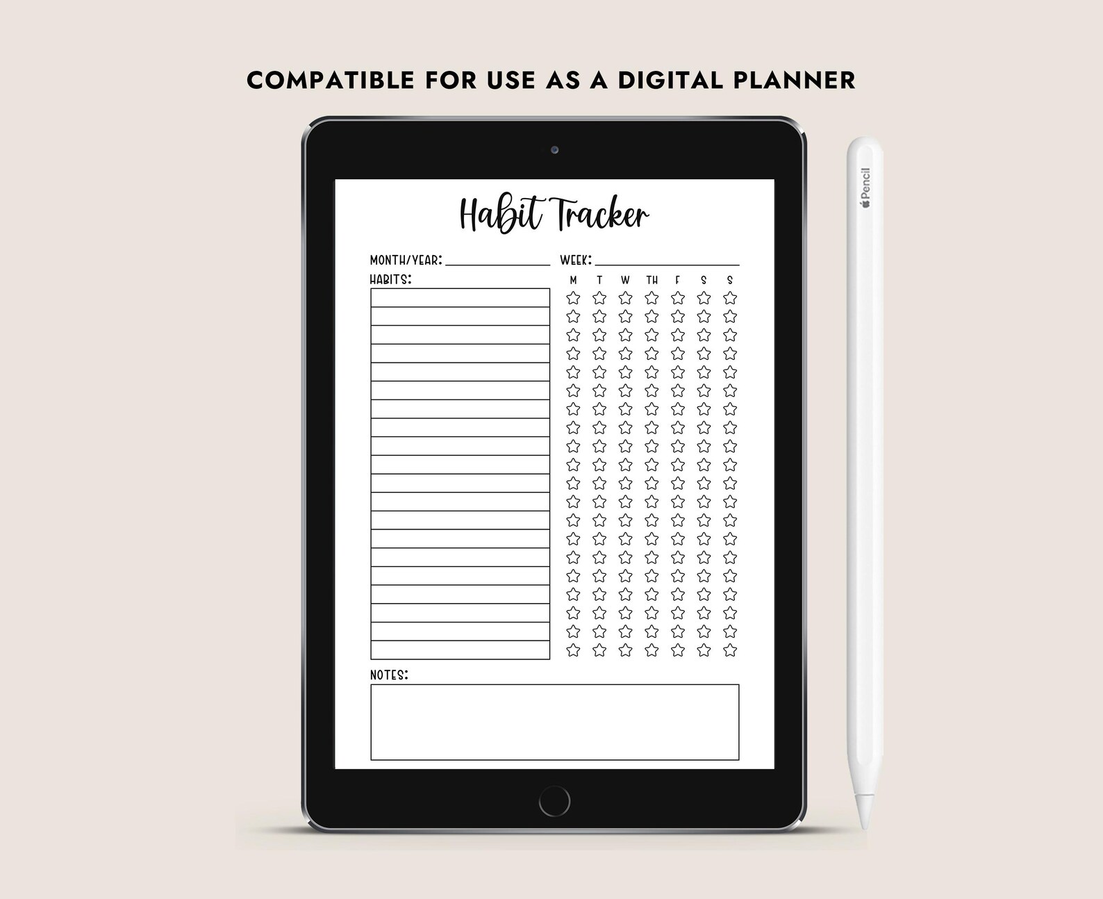 Weekly Printable Habit Tracker Printable PDF Workout Exercises Digital ...