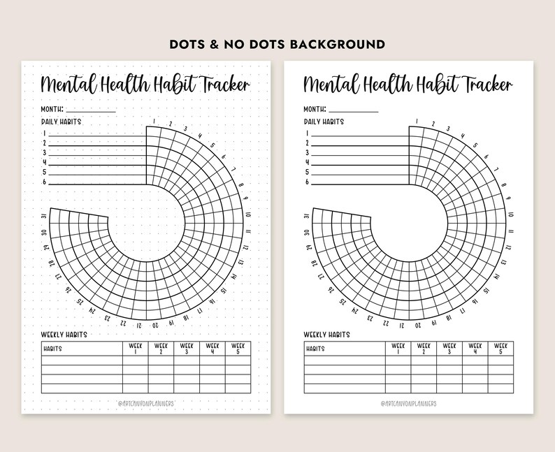 Mental Health Habit Tracker Printable A4 A5 Letter Size Journal Instant ...