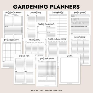 Pacchetto definitivo di pianificatori di giardini stampabili, modelli di diari di giardinaggio per piantare, seminare e monitorare il budget immagine 5