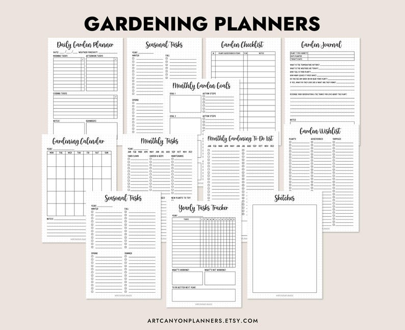 Pacchetto definitivo di pianificatori di giardini stampabili, modelli di diari di giardinaggio per piantare, seminare e monitorare il budget immagine 5