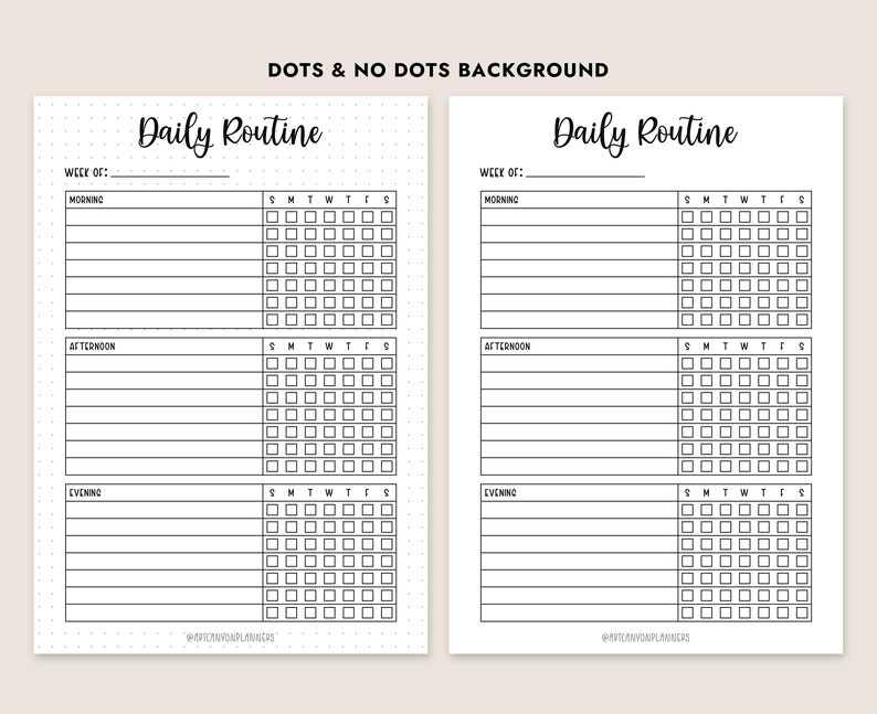 Daily Routine Planner Printable A4 Letter A5 Journal Size Instant ...
