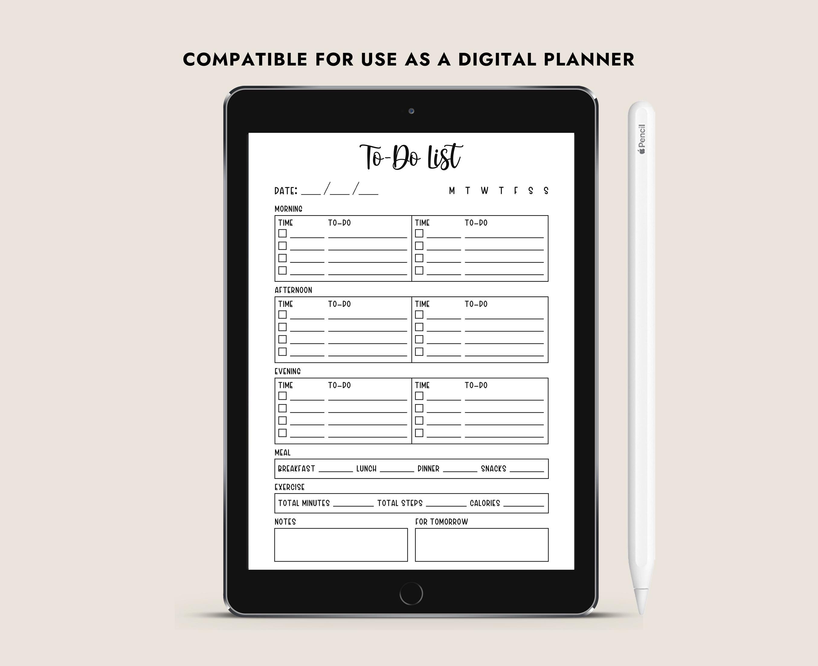 Daily to Do List Planner Printable A4 A5 Letter Journal PDF Instant ...